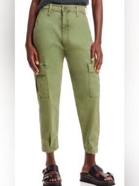 MOTHER Size 27 Catch All Cargo Ankle Olive Green Cotton Pants